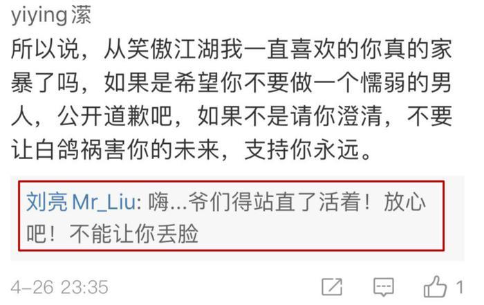 《欢乐喜剧人》白鸽扮“被家暴”女性，疑内涵前夫，刘亮这样回应