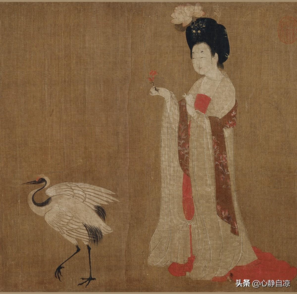 传世名画欣赏《簪花仕女图》