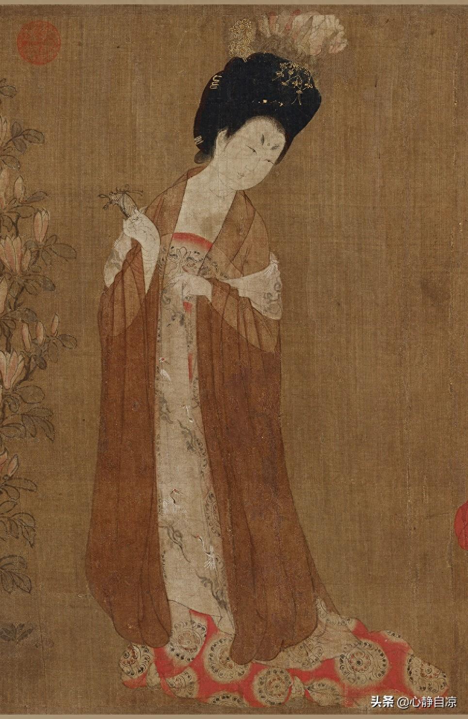 传世名画欣赏《簪花仕女图》